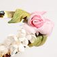 Dolce & Gabbana Gold Floral Tiara Pink Roses Crystal Crown Headband