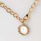 Dolce & Gabbana Gold Crystal Clock Face Pendant Statement Jewelry Necklace