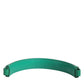 Dolce & Gabbana Green Embellished Leather Bag Handle Women Shoulder Strap