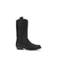 Ganni Black Recycled Leather Lace-Up Boots