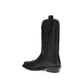 Ganni Black Recycled Leather Lace-Up Boots