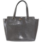 Kate Spade Grey Croc Embossed Leather Elissa Bristol Drive Tote Handbag Bag
