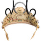Dolce & Gabbana Gold Brass Crystal Embellished Headpiece Crown Tiara