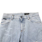 Dolce & Gabbana Light Blue Distressed Slim Fit Ripped Denim Jeans