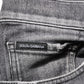 Dolce & Gabbana Grey Cotton Denim Slim Fit Distressed Pants Jeans