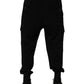 Dolce & Gabbana Black Cotton Blend Cargo Joggers Drawstring Pants