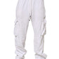 Dolce & Gabbana White Cotton Cargo Trousers Logo Patch Pants