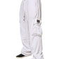 Dolce & Gabbana White Cotton Cargo Trousers Logo Patch Pants