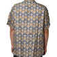 Dolce & Gabbana Cream Cotton Silk Hawaii Scallop Shell Print Shirt