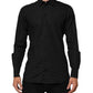 Dolce & Gabbana Black Polka Dot Cotton GOLD Men Formal Dress Shirt