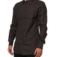 Dolce & Gabbana BrownFloral Collared GOLD Formal Dress Shirt