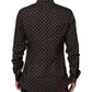 Dolce & Gabbana BrownFloral Collared GOLD Formal Dress Shirt