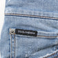 Dolce & Gabbana Blue Tattered Slim Fit Cotton Denim Jeans