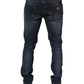 Dolce & Gabbana Dark Blue Washed Running Ripped Denim Jeans
