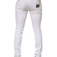 Dolce & Gabbana White Ripped Cotton Skinny Men Denim Jeans
