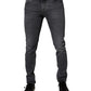 Dolce & Gabbana Dark Gray Cotton Stretch Skinny Denim Jeans