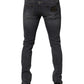Dolce & Gabbana Dark Gray Cotton Stretch Skinny Denim Jeans