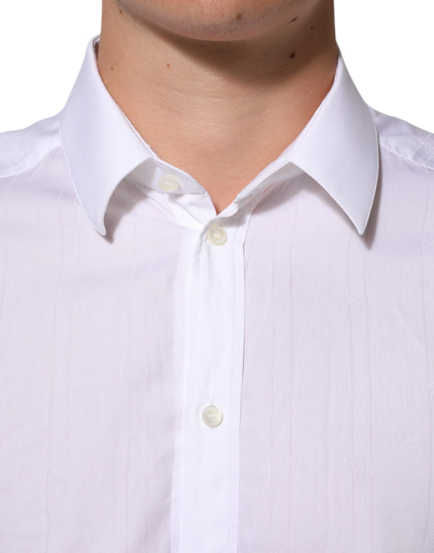 Dolce & Gabbana White Cotton MARTINI Men Formal Dress Shirt
