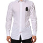Dolce & Gabbana White Cotton GOLD DGPatch Formal Dress Shirt