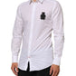 Dolce & Gabbana White Cotton GOLD DGPatch Formal Dress Shirt