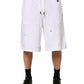 Dolce & Gabbana White Ripped Mid Waist Casual Bermuda Short
