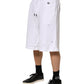 Dolce & Gabbana White Ripped Mid Waist Casual Bermuda Short