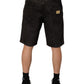 Dolce & Gabbana Black Cotton Tattered Denim Men Bermuda Short