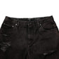 Dolce & Gabbana Black Cotton Tattered Denim Men Bermuda Short