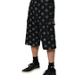 Dolce & Gabbana Black Monogram Denim Cargo Men Bermuda Short