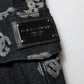 Dolce & Gabbana Black Monogram Denim Cargo Men Bermuda Short