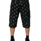 Dolce & Gabbana Black Monogram Denim Cargo Men Bermuda Short
