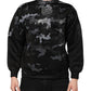 Dolce & Gabbana Black Camouflage Round Neck Sweatshirt Sweater