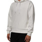 Dolce & Gabbana White Logo Hooded Men Sweatshirt  Sweater
