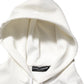 Dolce & Gabbana White Logo Hooded Men Sweatshirt  Sweater