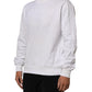 Dolce & Gabbana White Embossed Logo Men Sweatshirt Sweater