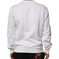Dolce & Gabbana White Embossed Logo Men Sweatshirt Sweater