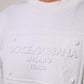 Dolce & Gabbana White Embossed Logo Men Sweatshirt Sweater