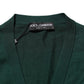 Dolce & Gabbana Dark Green Button Down Men Cardigan Sweater