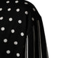 Dolce & Gabbana Black White Stripe Polka V-Neck Pullover Sweater