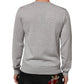 Dolce & Gabbana Gray Wool Knit Logo V-Neck Pullover Sweater