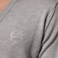 Dolce & Gabbana Gray Wool Knit Logo V-Neck Pullover Sweater