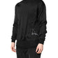 Dolce & Gabbana Black Logo Polyester CrewNeck Sweatshirt Sweater