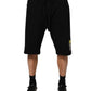 Dolce & Gabbana Black Cotton Mid Waist Casual Bermuda Short