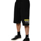 Dolce & Gabbana Black Cotton Mid Waist Casual Bermuda Short
