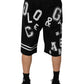 Dolce & Gabbana Black Logo Print Cotton Casual Bermuda Short