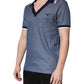 Dolce & Gabbana Blue Collared V-neck Silk Blend Polo T-shirt