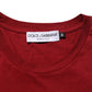 Dolce & Gabbana Maroon Logo Crew Neck Short Sleeve T-shirt
