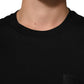 Dolce & Gabbana Black Logo Plaque Cotton Crew Neck T-shirt