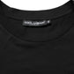 Dolce & Gabbana Black Logo Plaque Cotton Crew Neck T-shirt