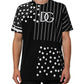 Dolce & Gabbana Black Cotton Polka Dots Round Neck T-shirt